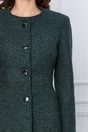Palton Dara verde cu nasturi si cusaturi decorative