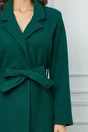 Palton Darina verde cu cordon in talie