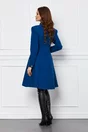 Palton Dy Fashion albastru cu pliuri si clapete