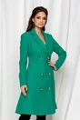 Palton Dy Fashion verde cu nasturi aurii
