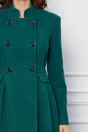 Palton Dy Fashion verde cu pliuri si clapete