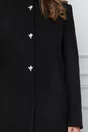 Palton Georgia negru cu aplicatii pe sistemul de inchidere
