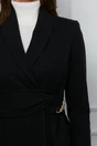 Palton Ginette negru elegant cu aplicatie in talie
