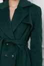 Palton Luana verde cu cordon in talie