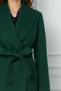 Palton Melisa scurt verde cu cordon in talie