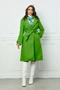 Palton Miruna verde crud cu cordon in talie