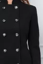 Palton Moze negru cu doua randuri de nasturi