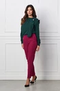 Pantaloni eleganta magenta office cu buzunare