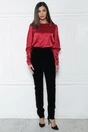 Pantaloni eleganti negri din catifea