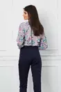 Pantaloni Erika bleumarin office cu buzunare si curea in talie