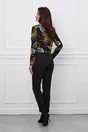 Pantaloni Erika negri office cu buzunare si curea in talie