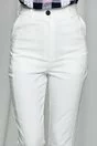 Pantaloni Moze albi conici cu talie inalta
