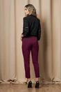 Pantaloni Moze magenta cu aplicatie metalica stil catarama