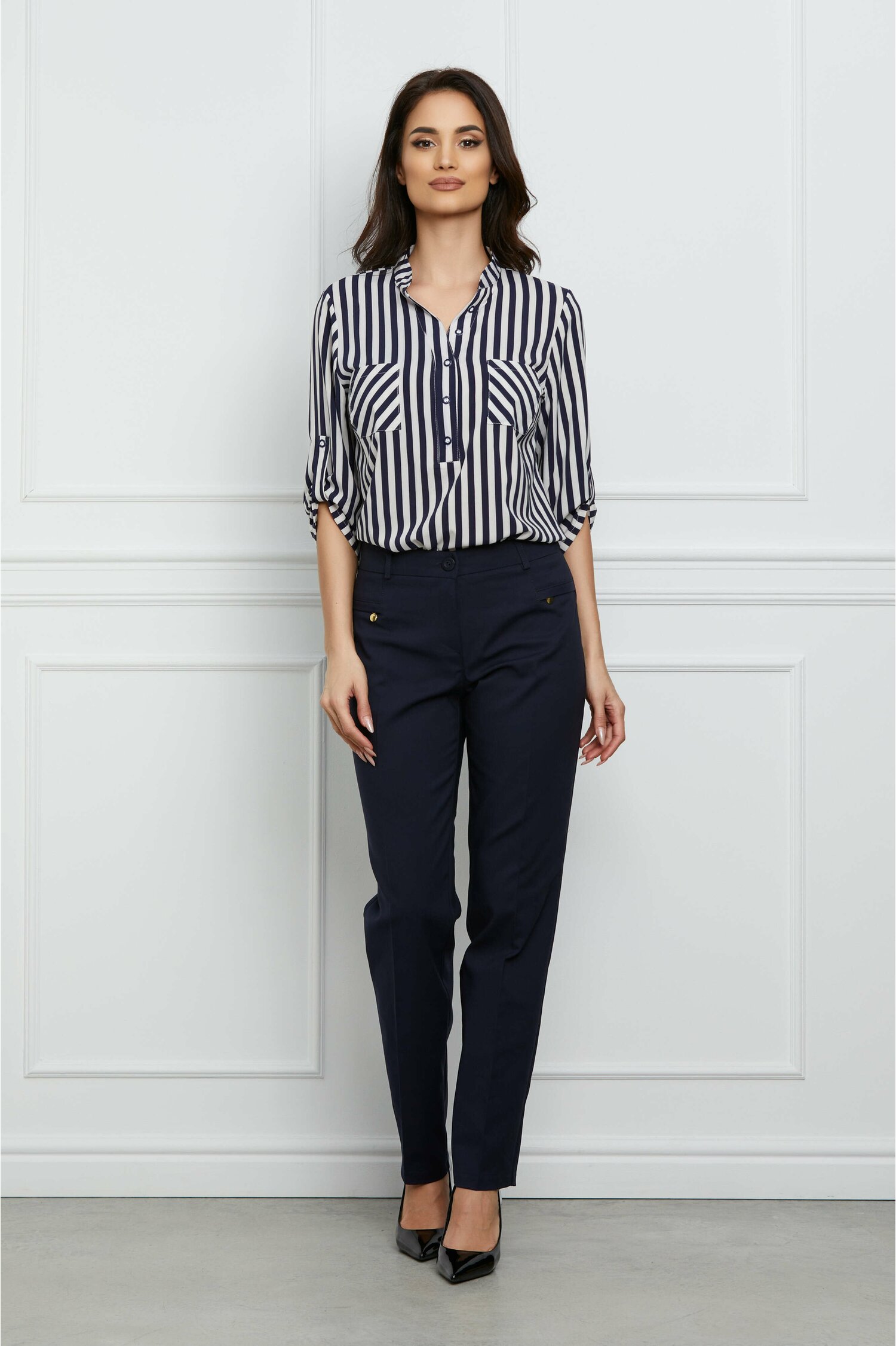 Pantaloni Natalia bleumarin office
