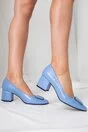 Pantofi bleu cu aplicatie pe varf