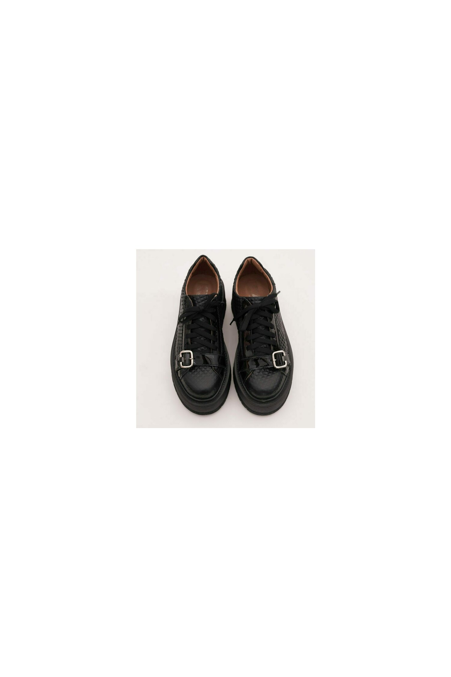 Pantofi Ema negri cu platforma si catarama la varf image5