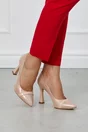 Pantofi Olga roz cu banda lucioasa pe varf
