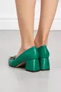 Pantofi verzi cu aplicatie pe varf