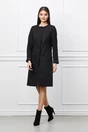 Pardesiu Leonard Collection negru din tweed