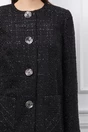 Pardesiu Leonard Collection negru din tweed cu fir lurex