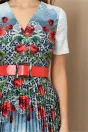 Rochie Iustina ivoire cu albastru si imprimeu floral rosu, 3, dyfashion.ro