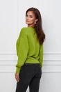 Pulover Aria olive cu nasturi din strasuri
