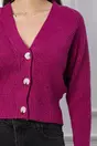Pulover Diana scurt magenta cu nasturi