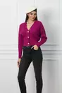 Pulover Diana scurt magenta cu nasturi