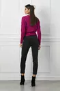 Pulover Diana scurt magenta cu nasturi