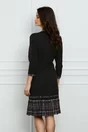 Rochie Adela neagra cu pliuri si carouri la baza