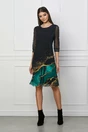 Rochie Adina neagra cu imprimeu verde la baza