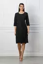 Rochie Adriana neagra cu dantela si perle