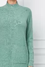 Rochie Alexandra verde mint din tricot cu buzunar