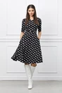 Rochie Amalia neagra cu buline albe