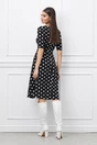 Rochie Amalia neagra cu buline albe