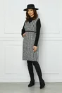 Rochie Ania negru cu imprimeu picior de cocos alb