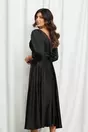 Rochie Anisia neagra cu strasuri pe bust si talie