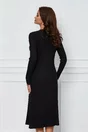 Rochie Anisia neagra din tricot reiat cu nasturi