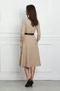 Rochie Bessie bej cu buline neagra si curea in talie