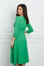 Rochie Bessie verde cu nasturi si curea in talie