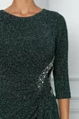 Rochie Bianca verde din lurex cu aplicatii stralucitioare in talie