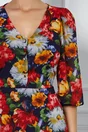 Rochie Claudia bleumarin cu imprimeuri florale colorate