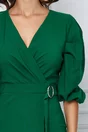 Rochie Crina verde cu catarama in talie