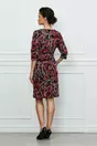 Rochie Dalia neagra cu imprimeuri rosii