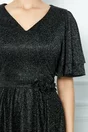 Rochie Dara neagra cu glitter si talie marcata
