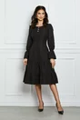 Rochie Daria neagra cu nasturi si volane
