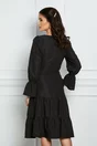 Rochie Daria neagra cu nasturi si volane