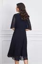 Rochie Delia bleumarin din voal cu strasuri