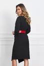 Rochie Doina neagra cu nasturi pe fusta si curea in talie