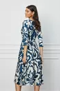 Rochie Dora bleumarin cu imprimeuri ivory